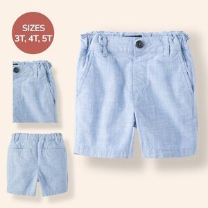 Boys Light Blue Chambray Flat-Front Shorts – Available in Sizes 3T, 4T & 5T